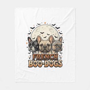 Halloween Frenchie Boo Hunde Lustig Vintage_1 Fleecedecke