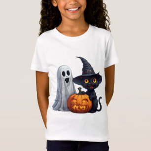 Halloween-Freunde mit Kürbis und schwarzer Katze � T-Shirt