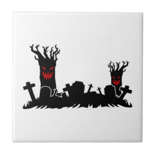 Halloween-Friedhof Fliese