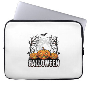 Halloween-Friedhof-Kürbis-vintage Gravur-Desi Laptopschutzhülle