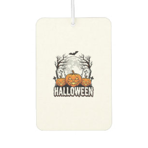 Halloween-Friedhof-Kürbis-Vintage-Stich-Design Autolufterfrischer