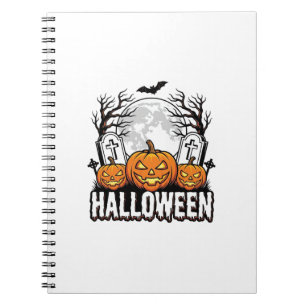 Halloween-Friedhof-Kürbis-Vintage-Stich-Design Notizblock