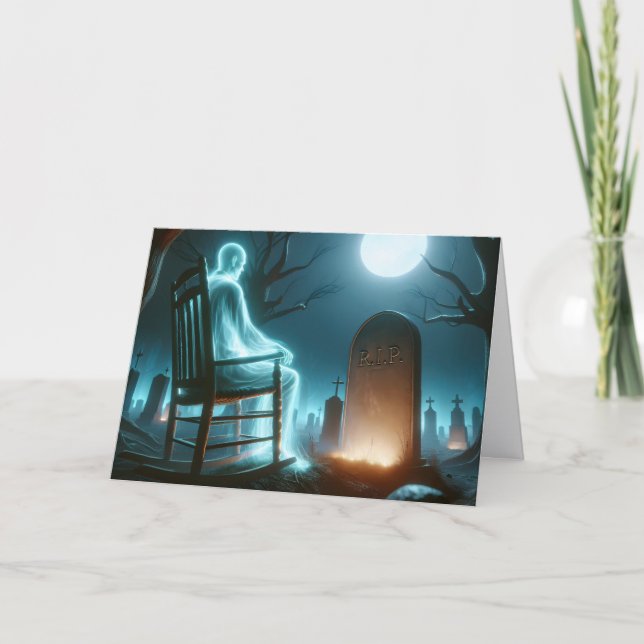 Halloween-Friedhof mit dem Geist Karte (Vorderseite)