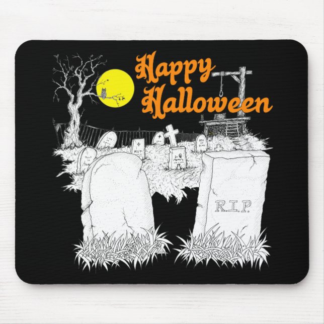 halloween Friedhof Mousepad (Vorne)