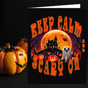 Halloween Friedhof niedlicher Geist und Jack-O-Lan Dankeskarte