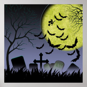 Halloween-Friedhof Poster