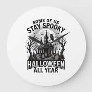 Halloween-Friedhof-Shirt für Fans der spooky-Saiso Große Wanduhr