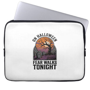 Halloween-Friedhof-Sonnenuntergang-Vintage-Gruseli Laptopschutzhülle