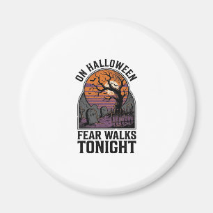 Halloween-Friedhof-Sonnenuntergang-Vintage-Gruseli Magnet