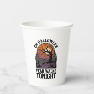 Halloween-Friedhof-Sonnenuntergang-Vintage-Gruseli Pappbecher