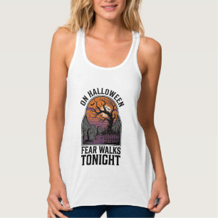 Halloween-Friedhof-Sonnenuntergang-Vintage-Gruseli Tank Top