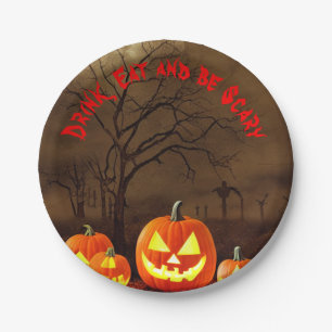 Halloween Friedhof trinken Essen und Beängstigend  Pappteller