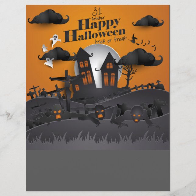 Halloween-Friedhof und Spuk Flyer (Vorderseite)