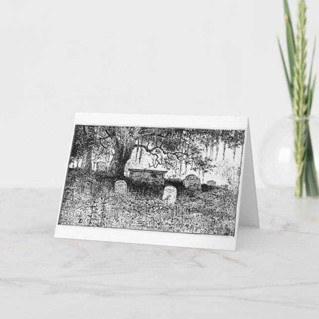 Halloween-Friedhofs-Szene Karte (Vorderseite)