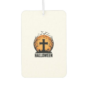 Halloween-Friedhofsfledermäuse Vintage-Mond-Shirt- Autolufterfrischer
