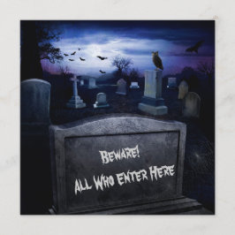 Halloween-Friedhofsschläger-Grabsteine Einladung