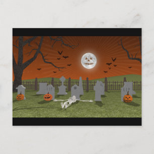 Halloween: Friedhofszene: Postkarte