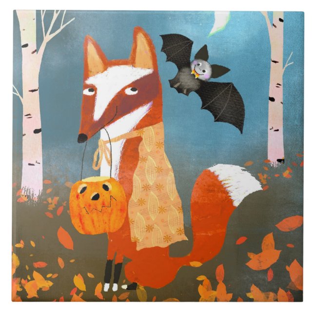 Halloween Friends Keramik Kitchen Tile Fliese (Vorderseite)