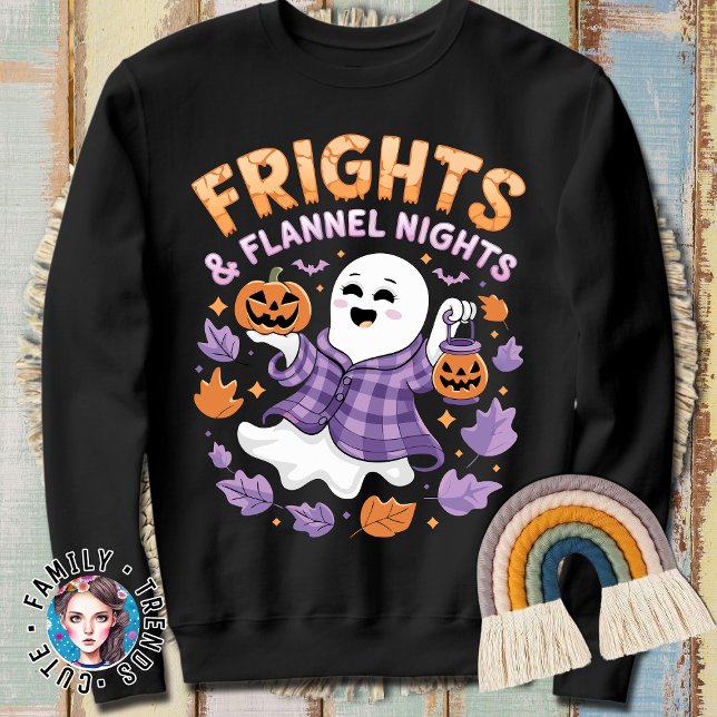 Halloween Frights und Flannel Nights Niedlicher Ge Sweatshirt (Von Creator hochgeladen)