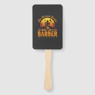 Halloween-Friseur-Hexe-Besen-Zerbrochenes Spukhaus Fächer