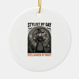 Halloween-Friseur Hexe Vintage-Salon Magie De Keramik Ornament