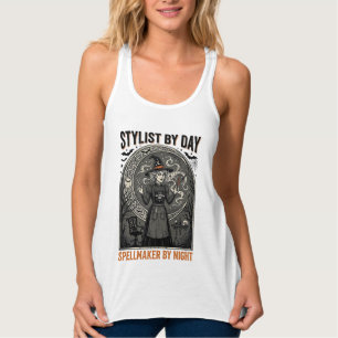 Halloween-Friseur Hexe Vintage-Salon Magie De Tank Top