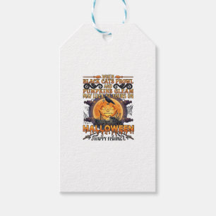 Halloween Frohe Fischerei Schwarze Katzen Kürbisse Geschenkanhänger