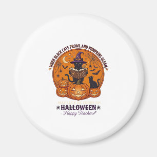 Halloween Froher Lehrer Schwarze Katze Hexenhut Kü Magnet