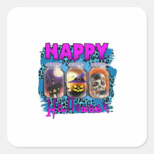 Halloween Frohes Halloween Geburtstag Quadratischer Aufkleber