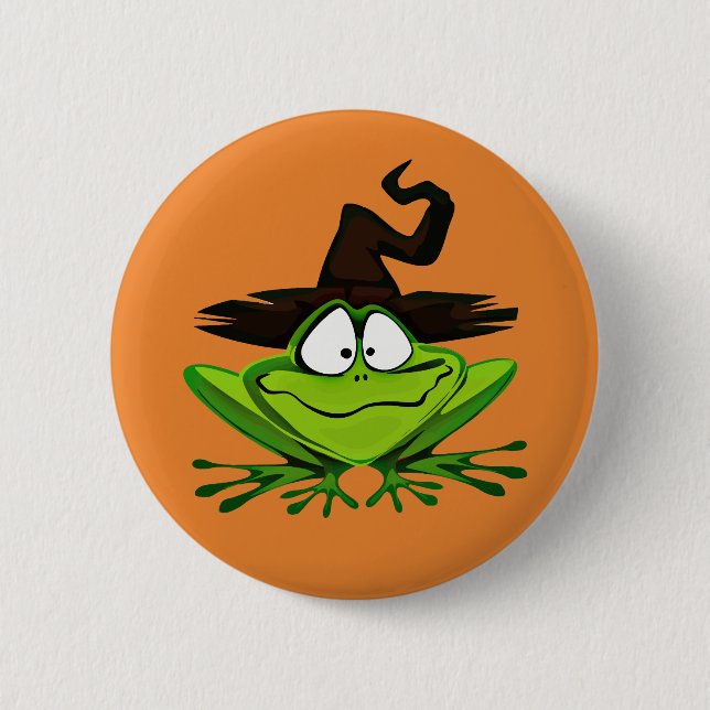 Halloween Frosch Button (Vorderseite)