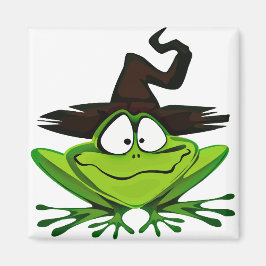 Halloween Frosch in Hexenhut Magnet