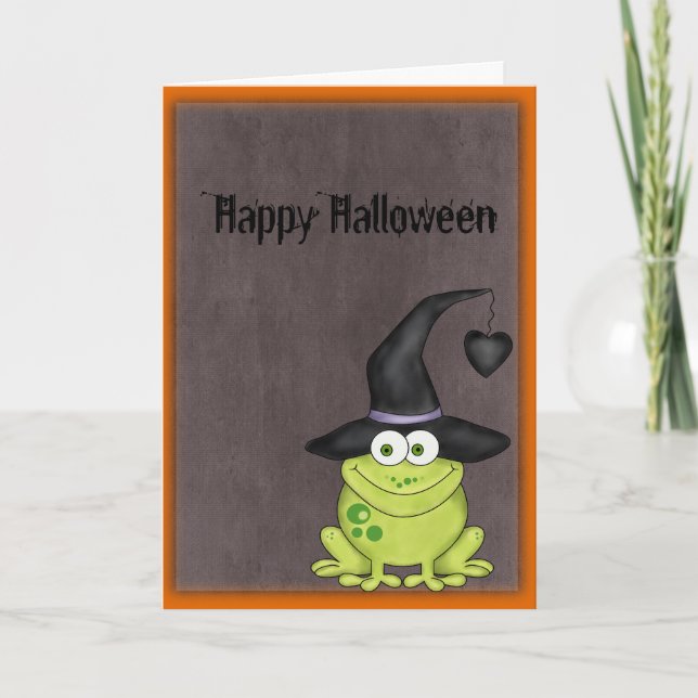 Halloween Frosch Karte (Vorderseite)