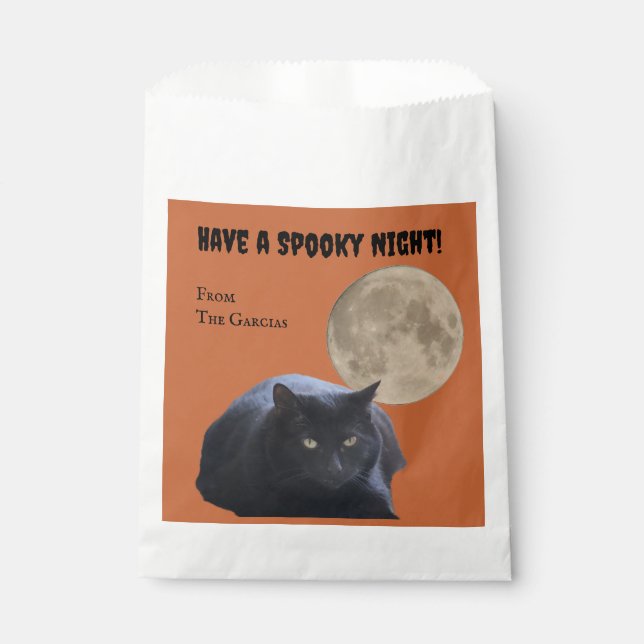 Halloween Full Moon Black Cat Geschenktütchen (Vorderseite)