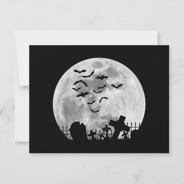 Halloween Full Moon Friedhof Graveyard Spooky Bats (Vorderseite)