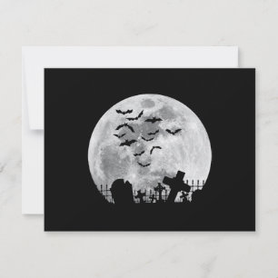Halloween Full Moon Friedhof Graveyard Spooky Bats RSVP Karte