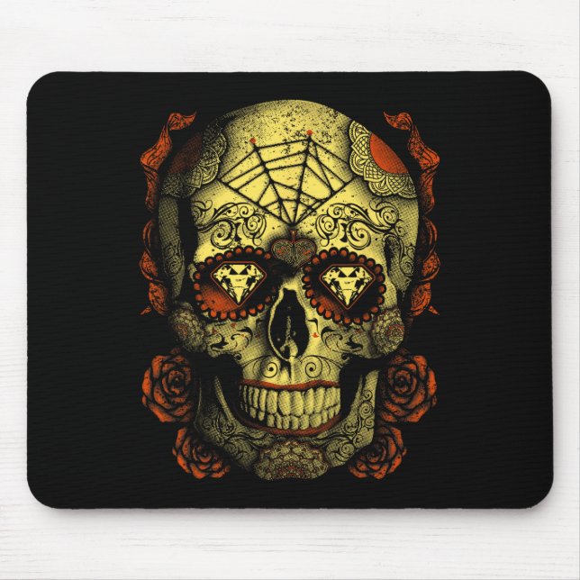 Halloween Full Moon Mojo Sugar Skull Mousepad (Vorne)