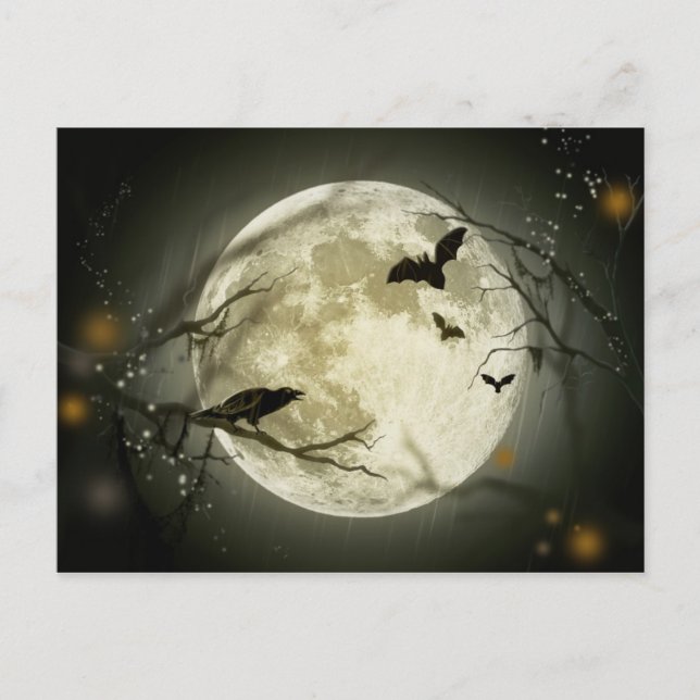 Halloween Full Moon Postkarte (Vorderseite)