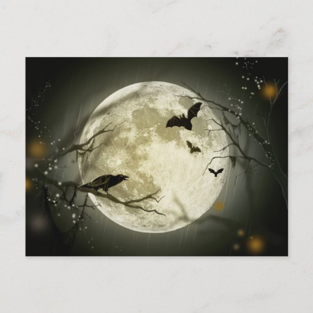 Halloween Full Moon Postkarte (Vorderseite)