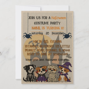 Halloween Fun Spooky Kostüm Party Design für Kinde Einladung