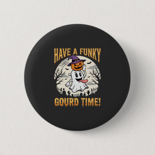Halloween Funky Kürbis Zeit Geist Kürbis Button