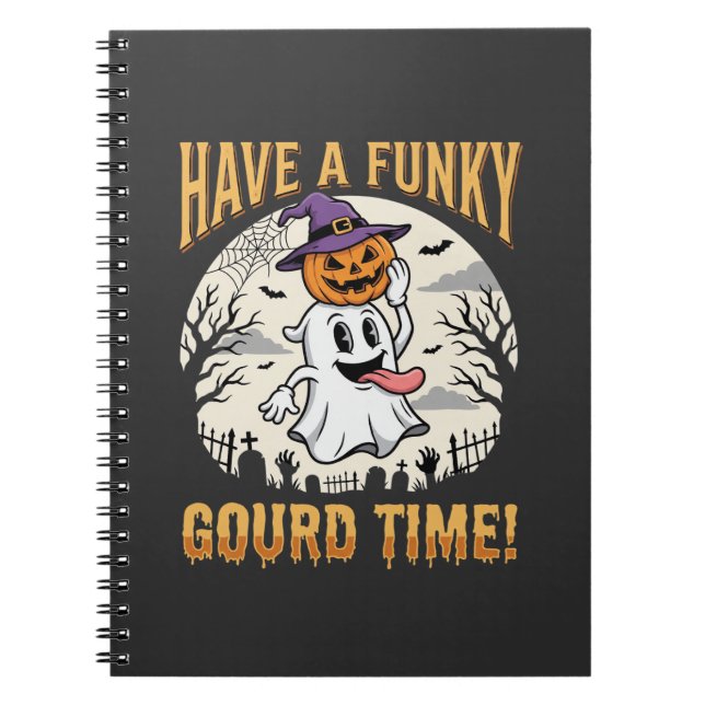 Halloween Funky Kürbis Zeit Geist Kürbis Notizblock (Vorderseite)