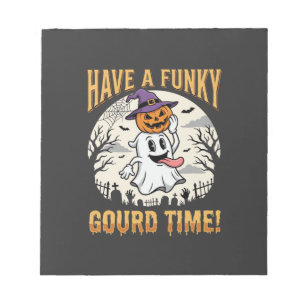 Halloween Funky Kürbis Zeit Geist Kürbis Notizblock