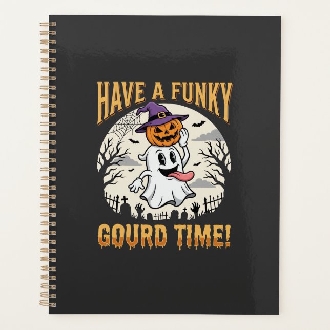 Halloween Funky Kürbis Zeit Geist Kürbis Planer (Vorderseite)