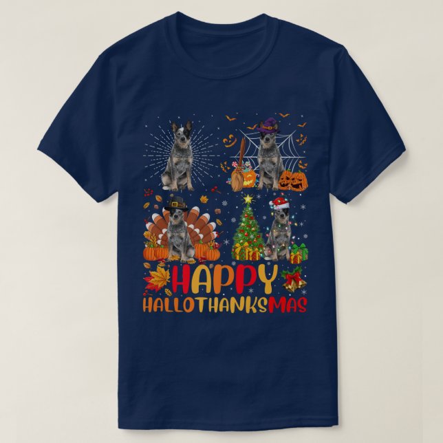 Halloween Funny Blue Heeler Dog Hallotha T-Shirt (Design vorne)
