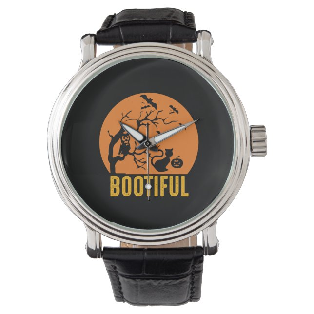 Halloween Funny Bootiful Birthday Armbanduhr (Vorderseite)
