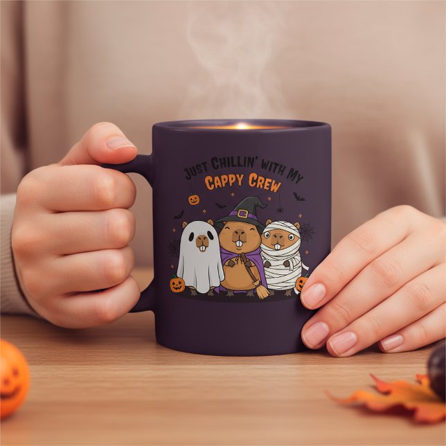 Halloween Funny Cappy Crew Design mit Ihren Namen Kaffeetasse (Von Creator hochgeladen)