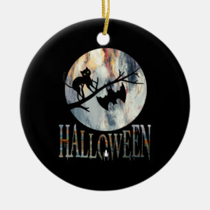 Halloween Funny Cat Halloween Birthday Keramik Ornament