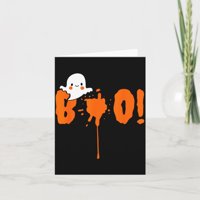 Halloween Funny Cute Ghost Boo! Design Gift  Karte (Vorderseite)