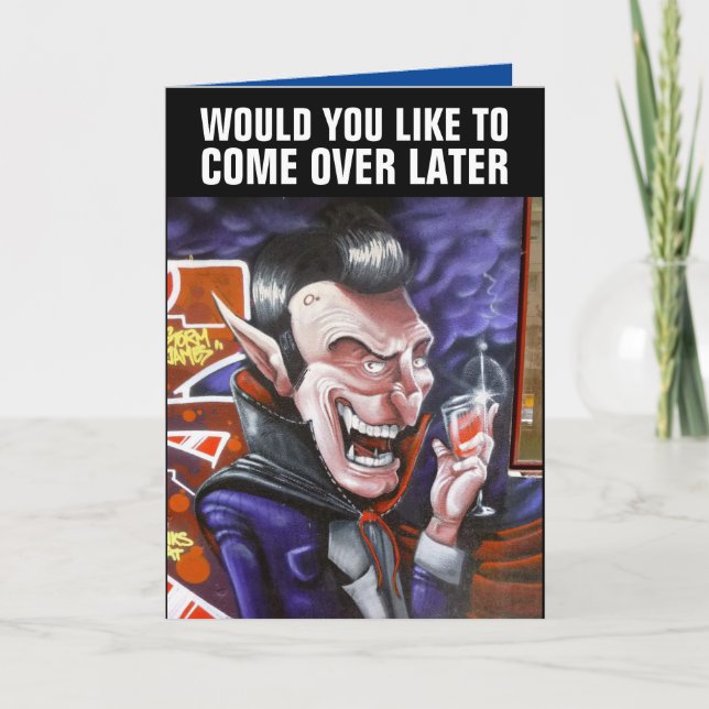HALLOWEEN FUNNY DRACULA GREETCARDS KARTE (Vorderseite)