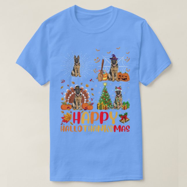 Halloween Funny German Shepherd Dog Hall T-Shirt (Design vorne)